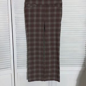 APT. 9 Tan Plaid Stretchy Pull On Boot Cut‎ Pants Size Small